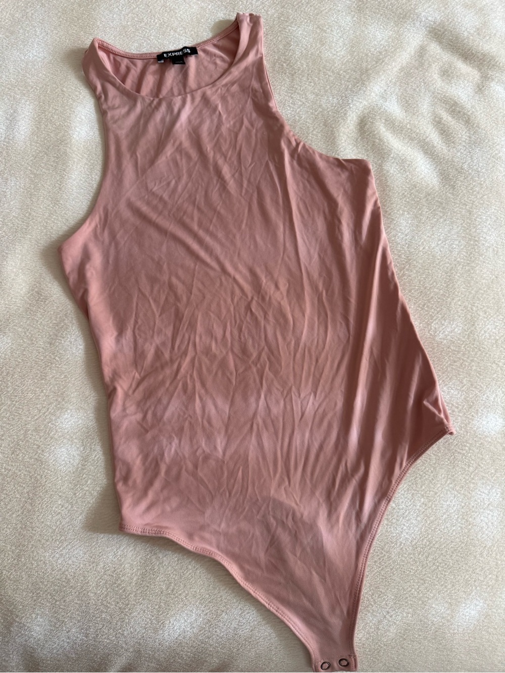 EXPRESS Mauve Sleeveless High-Neck Bodysuit